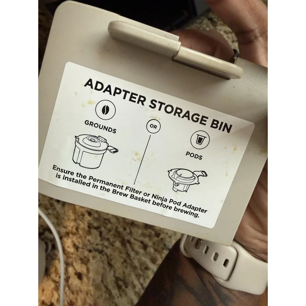 Ninja PB051 Specialty Coffee Maker Replacement Adapter Storage Bin & Brew Basket